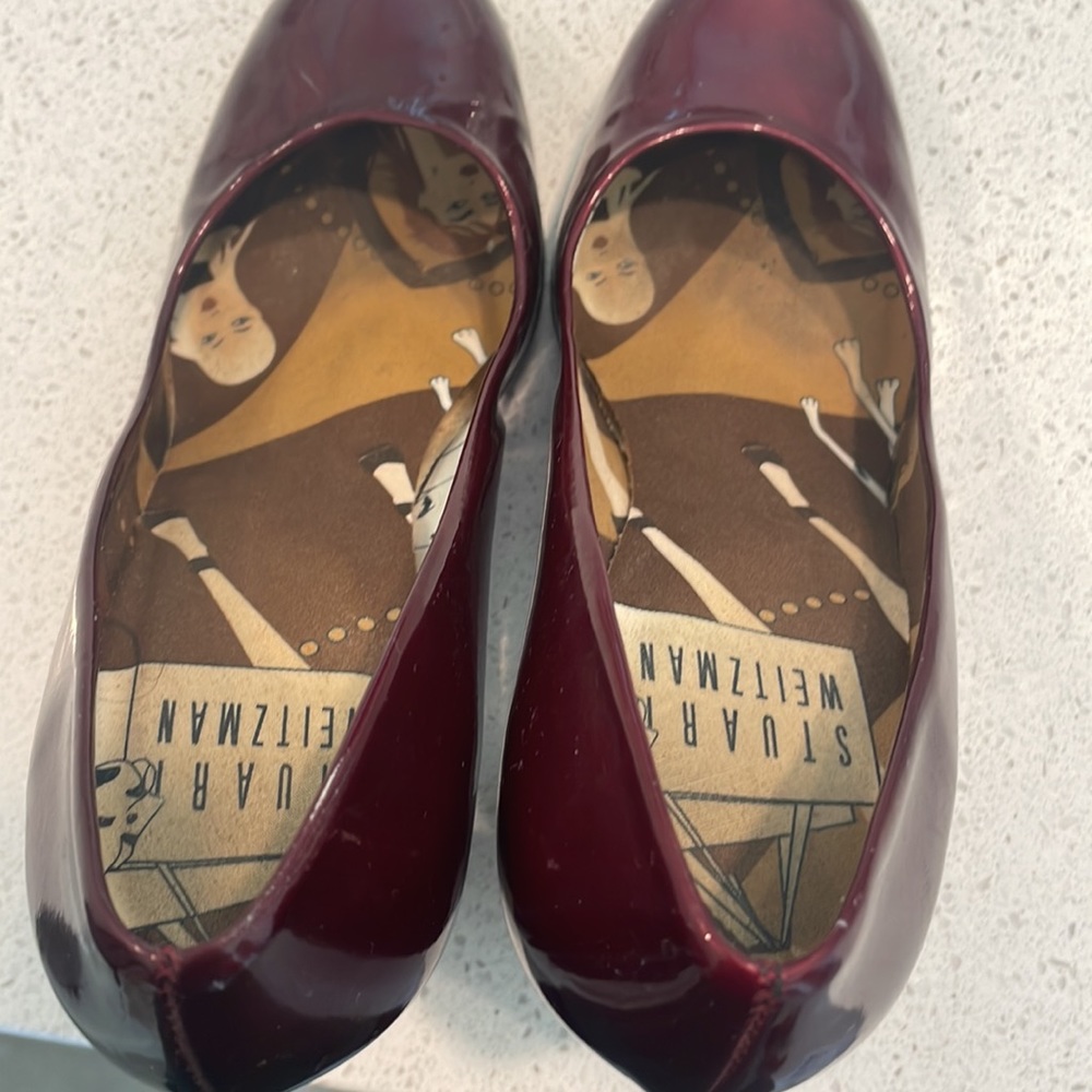 Stuart Weitzman Ruby Red Patent Pumps 7 1/2 - image 5